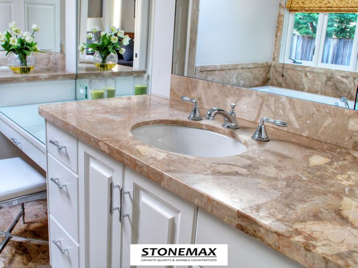 white marble countertops bathroom